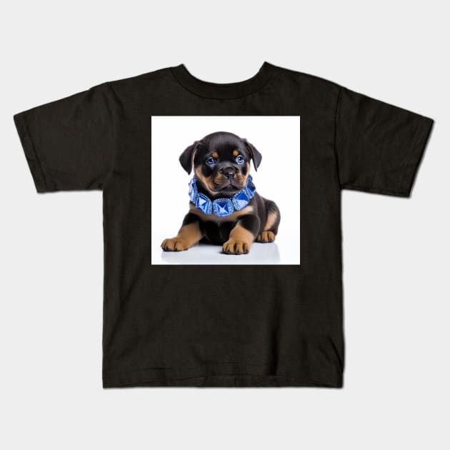 Jewelled Rottie Puppy Kids T-Shirt by Enchanted Reverie